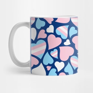 Transgender Pride Hearts Pattern Mug